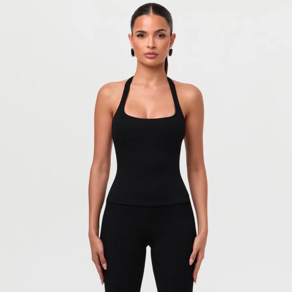 Naked Wardrobe Snatched Contour Halter Top Size L